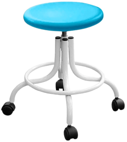 Табурет полиуретановый медицинский Т08 с круглым сиденьем голубого цвета